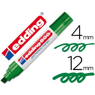 Marcador Edding Marcador Permanente 800 Verde -Ponta Biselada 12 mm Marcador Edding Marcador Permanente 800 Verde -Ponta Biselada 12 mm