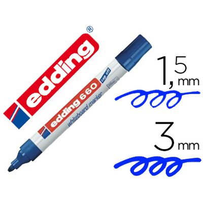 Marcador Edding p/ Quadro Branco 660 Cor Azul Ponta Redonda 3 mm Recarregavel Marcador Edding p/ Quadro Branco 660 Cor Azul Ponta Redonda 3 mm Recarregavel