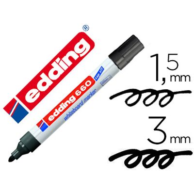 Marcador Edding p/ Quadro Branco 660 Cor Preto Ponta Redonda 3 mm Recarregavel Marcador Edding p/ Quadro Branco 660 Cor Preto Ponta Redonda 3 mm Recarregavel