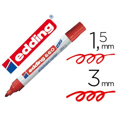 Marcador Edding p/ Quadro Branco 660 Cor Vermelho Ponta Redonda 3 mm Recarregavel Marcador Edding p/ Quadro Branco 660 Cor Vermelho Ponta Redonda 3 mm Recarregavel