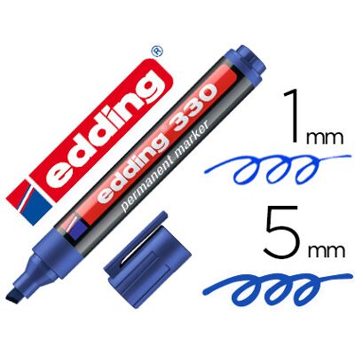 Marcador Edding Permanente 330 Azul Ponta Biselada 1-5 mm Recarregavel Marcador Edding Permanente 330 Azul Ponta Biselada 1-5 mm Recarregavel
