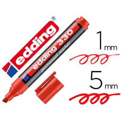 Marcador Edding Permanente 330 Vermelho Ponta Biselada 1-5 mm Recarregavel Marcador Edding Permanente 330 Vermelho Ponta Biselada 1-5 mm Recarregavel