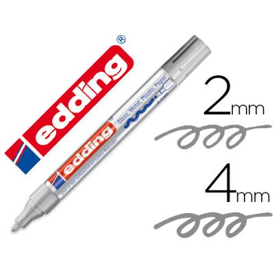 Marcador Edding Ponta de Fibra 750 Prata Ponta Redonda 3,5 mm Marcador Edding Ponta de Fibra 750 Prata Ponta Redonda 3,5 mm