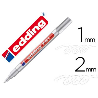 Marcador Edding Ponta de Fibra 751 Branco Ponta Redonda 1,5 mm Marcador Edding Ponta de Fibra 751 Branco Ponta Redonda 1,5 mm