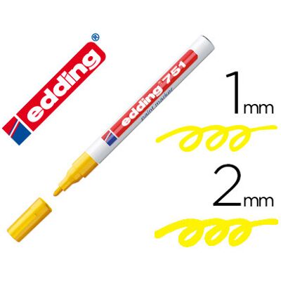 Marcador Edding Ponta Fibra 751 Amarelo Ponta Redonda 1-2 mm Marcador Edding Ponta Fibra 751 Amarelo Ponta Redonda 1-2 mm