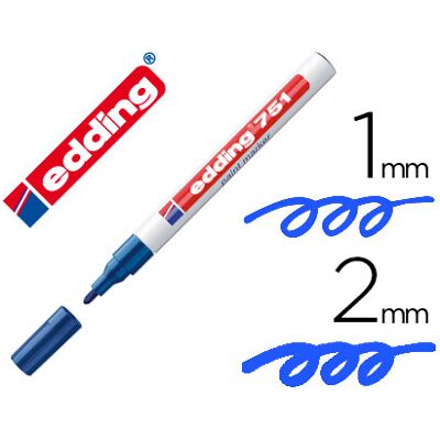 Marcador Edding Ponta Fibra 751 Azul Ponta Redonda 1-2 mm Marcador Edding Ponta Fibra 751 Azul Ponta Redonda 1-2 mm