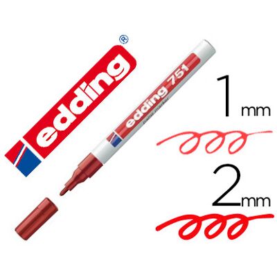 Marcador Edding Ponta Fibra 751 Vermelho Ponta Redonda 1-2 mm Marcador Edding Ponta Fibra 751 Vermelho Ponta Redonda 1-2 mm