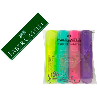 Marcador Fluorescente Faber-Castell 1546 Cor Pastel Estojo 4 Unidades Sortidas Marcador Fluorescente Faber-Castell 1546 Cor Pastel Estojo 4 Unidades Sortidas