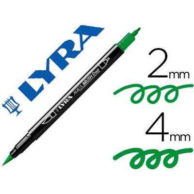 Marcador Lyra Aqua Brush Aguarelavel Dupla Ponta Fina e Pincel Verde Marcador Lyra Aqua Brush Aguarelavel Dupla Ponta Fina e Pincel Verde