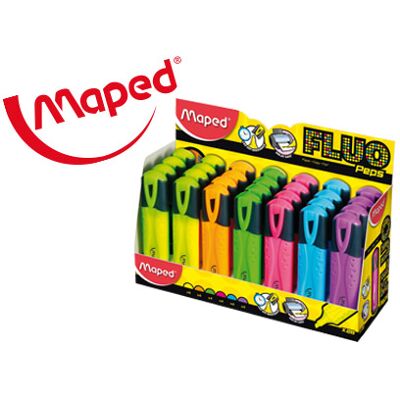 Marcador Maped Fluo Peps Classic Expositor de 28 Unidades Cores Sortidas Marcador Maped Fluo Peps Classic Expositor de 28 Unidades Cores Sortidas