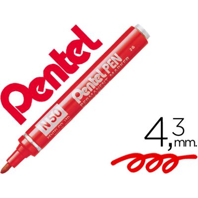 Marcador Pentel N50 Permanente Vermelho Marcador Pentel N50 Permanente Vermelho