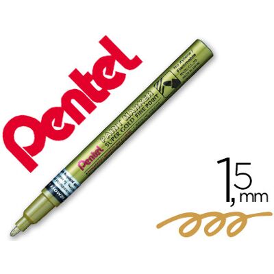 Marcador Pentel Permanente Msp10-X Dourado p/ Pinturas Decorativas. Ponta Fina Marcador Pentel Permanente Msp10-X Dourado p/ Pinturas Decorativas. Ponta Fina