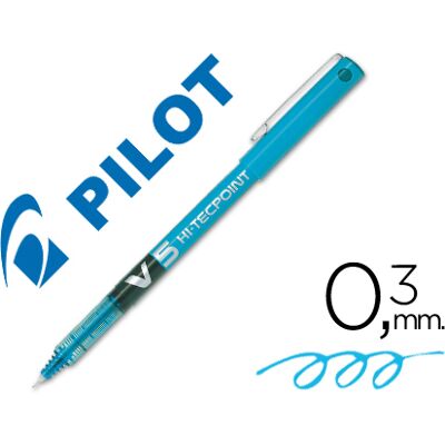 Marcador Pilot Ponta Fina V-5 Azul Claro 0.5 mm Marcador Pilot Ponta Fina V-5 Azul Claro 0.5 mm