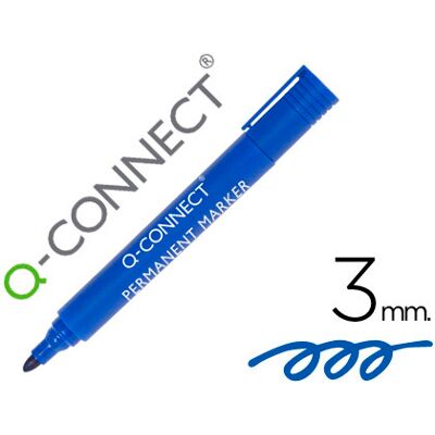 Marcador Q-Connect Permanente Azul Ponta Redonda 3.0 mm Marcador Q-Connect Permanente Azul Ponta Redonda 3.0 mm