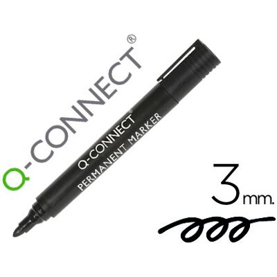 Marcador Q-Connect Permanente Preto Ponta Redonda 3.0 mm Marcador Q-Connect Permanente Preto Ponta Redonda 3.0 mm