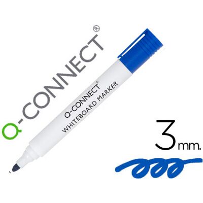 Marcador Q-Connect Quadro Branco Azul Ponta Redonda 3.0 mm Marcador Q-Connect Quadro Branco Azul Ponta Redonda 3.0 mm