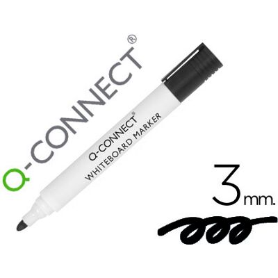 Marcador Q-Connect Quadro Branco Preto Ponta Redonda 3.0mm Marcador Q-Connect Quadro Branco Preto Ponta Redonda 3.0mm