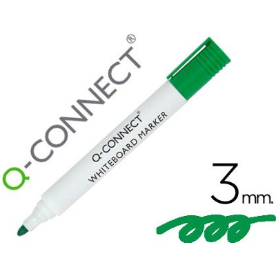 Marcador Q-Connect Quadro Branco Verde Ponta Redonda 3.0 mm Marcador Q-Connect Quadro Branco Verde Ponta Redonda 3.0 mm