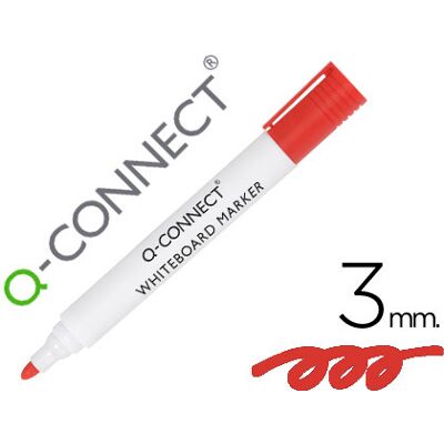 Marcador Q-Connect Quadro Branco Vermelho Ponta Redonda 3.0 mm Marcador Q-Connect Quadro Branco Vermelho Ponta Redonda 3.0 mm