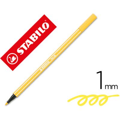 Marcador Stabilo Aguarelavel Pen 68 Amarelo 1 mm Marcador Stabilo Aguarelavel Pen 68 Amarelo 1 mm