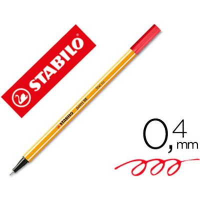 Marcador Stabilo Ponta de Fibra Point 88 Vermelho Neon 0,4 mm Marcador Stabilo Ponta de Fibra Point 88 Vermelho Neon 0,4 mm