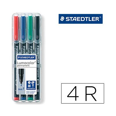 Pack 4x Marcador Staedtler Lumocolor Retroprojecao Permanente 318-5 Ponta 0,6mm (4 Cores) Pack 4x Marcador Staedtler Lumocolor Retroprojecao Permanente 318-5 Ponta 0,6mm (4 Cores)