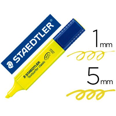 Marcador Staedtler Textsurfer Classic 364 Fluorescente Amarelo Marcador Staedtler Textsurfer Classic 364 Fluorescente Amarelo