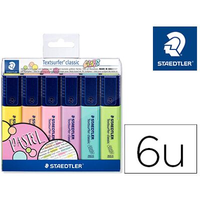 STAEDTLER Marcador Textsurfer Classic 364 Pastel & Vintage Bolsa de 6 Unidades Cores Sortidas STAEDTLER Marcador Textsurfer Classic 364 Pastel & Vintage Bolsa de 6 Unidades Cores Sortidas