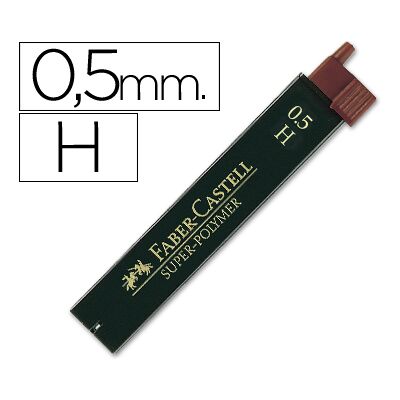 Minas Faber-Castell Grafite 9065 0,5mm H Tubo 12 Minas Minas Faber-Castell Grafite 9065 0,5mm H Tubo 12 Minas