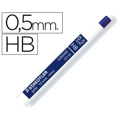 Minas Staedtler Grafite 0,5 mm Hb Tubo c/ 12 Minas Minas Staedtler Grafite 0,5 mm Hb Tubo c/ 12 Minas