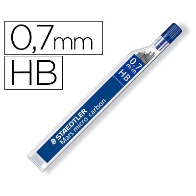 Minas Staedtler Mars Micro Grafite 0,7 mm Hb Tubo c/ 12 Minas Minas Staedtler Mars Micro Grafite 0,7 mm Hb Tubo c/ 12 Minas
