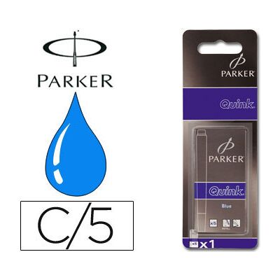 Tinta Parker Quink Azul Permanente Caixa de 5 Recargas Tinta Parker Quink Azul Permanente Caixa de 5 Recargas