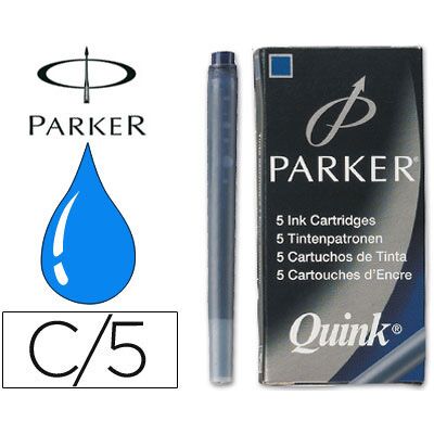 Tinta Parker Quink Azul Permanente Caixa de 5 Recargas Tinta Parker Quink Azul Permanente Caixa de 5 Recargas