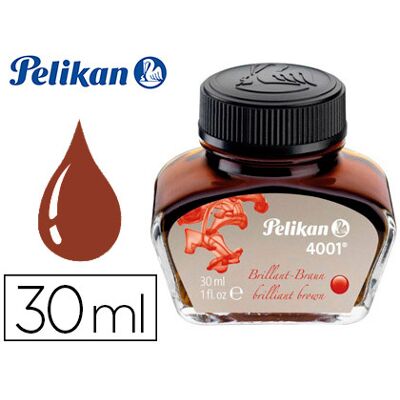 Tinta Pelikan 4001 , 30 ml Castanho Brilhante Tinta Pelikan 4001 , 30 ml Castanho Brilhante