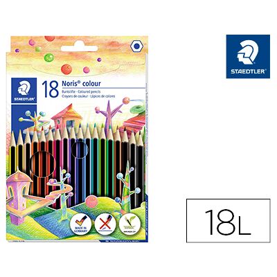 Lápis de Cores Staedtler Wopex Ecologico 18 Cores em Caixa de Cartão Lápis de Cores Staedtler Wopex Ecologico 18 Cores em Caixa de Cartão