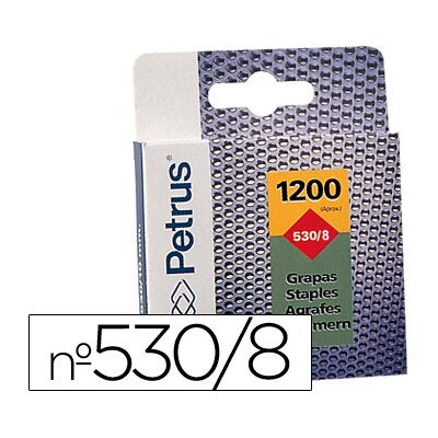 Agrafos Petrus Nº 530/8 p/ Cravadora Caixa de 1200 Unidades Agrafos Petrus Nº 530/8 p/ Cravadora Caixa de 1200 Unidades