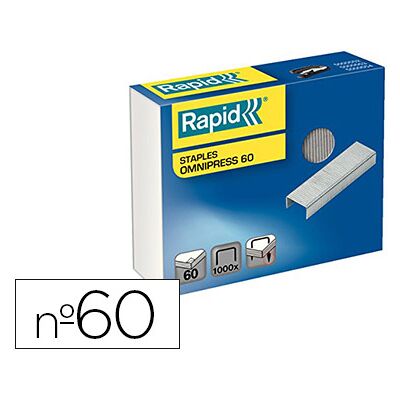Agrafos Rapid Omnipress 60 Caixa de 1000 Unidades Galvanizados Agrafos Rapid Omnipress 60 Caixa de 1000 Unidades Galvanizados