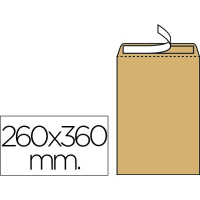 LIDERPAPEL Envelope Bolsa Folio Especial 260 X 360mm Kraft (250 Unidades) LIDERPAPEL Envelope Bolsa Folio Especial 260 X 360mm Kraft (250 Unidades)