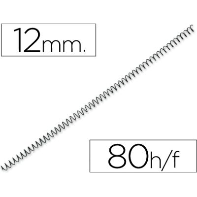 Espiral Q-Connect Metalico 56 4:1 12mm 1mm (200 Unidades) Espiral Q-Connect Metalico 56 4:1 12mm 1mm (200 Unidades)
