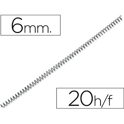 Espiral Q-Connect Metalico 56 4:1 6mm 1mm (200 Unidades) Espiral Q-Connect Metalico 56 4:1 6mm 1mm (200 Unidades)