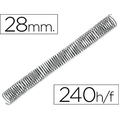 Espiral Q-Connect Metalico 64 5:1 28mm 1,2mm (50 Unidades) Espiral Q-Connect Metalico 64 5:1 28mm 1,2mm (50 Unidades)