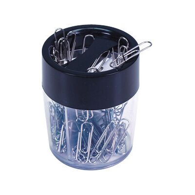 Dispenser de Clips Q-CONNECT - Preto/Transparente - Dispenser de Clips Dispenser de Clips Q-CONNECT - Preto/Transparente - Dispenser de Clips