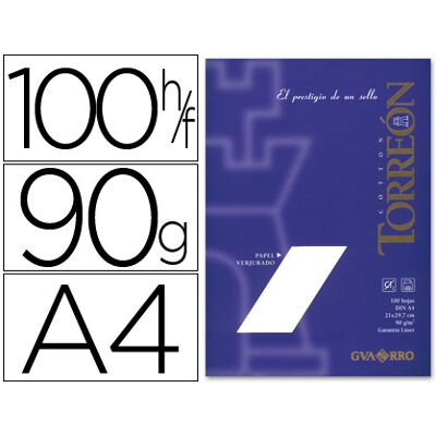 Papel Torreon Guarro Din A4, 90 Gr/Mã¬, Embalagem 100 Folhas, Branco Papel Torreon Guarro Din A4, 90 Gr/Mã¬, Embalagem 100 Folhas, Branco