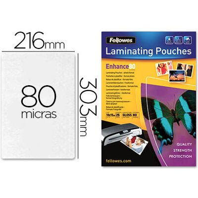 Bolsa de Plastificar Fellowes Brilho Din A4 80 Microns (25 Unidades) Bolsa de Plastificar Fellowes Brilho Din A4 80 Microns (25 Unidades)