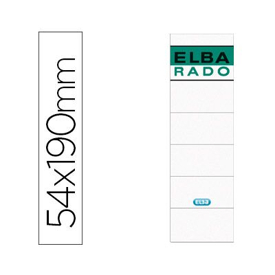 Etiquetas Adesivas Elba Lomera Cor Branco 54 X 190 mm Embalagem de 10 Unidades Etiquetas Adesivas Elba Lomera Cor Branco 54 X 190 mm Embalagem de 10 Unidades