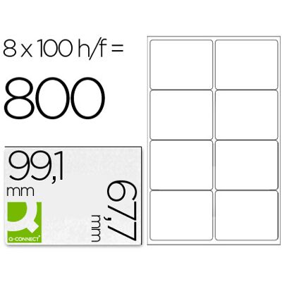 Etiquetas Adesivas Q-Connect Din A4 99,1 X 67,7 mm Etiquetas Adesivas Q-Connect Din A4 99,1 X 67,7 mm