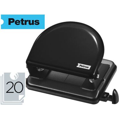 Furador Metalico Petrus 52, Capacidadee 20 Folhas Preto Furador Metalico Petrus 52, Capacidadee 20 Folhas Preto