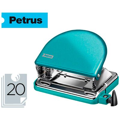 Furador Petrus 52 Wow Turquesa Metalizado Capacidadee 20 Folhas em Blister Furador Petrus 52 Wow Turquesa Metalizado Capacidadee 20 Folhas em Blister