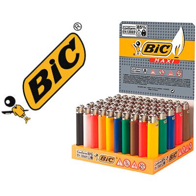 Isqueiro Bic Maxi J26 Expositor de 50 Unidades Cores Sortidas Isqueiro Bic Maxi J26 Expositor de 50 Unidades Cores Sortidas