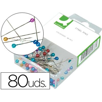 Q-CONNECT Alfinetes de Sinalizacao Cores Sortidas Caixa c/ 80 Unidades Q-CONNECT Alfinetes de Sinalizacao Cores Sortidas Caixa c/ 80 Unidades